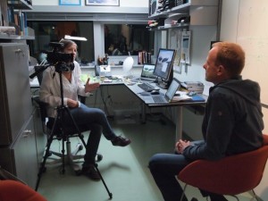 Associate Prof. Øystein Varpe interviewed by Anne-Laure Simonelli to evaluate the TE2LE activities. Photo: Paolo Simonelli.