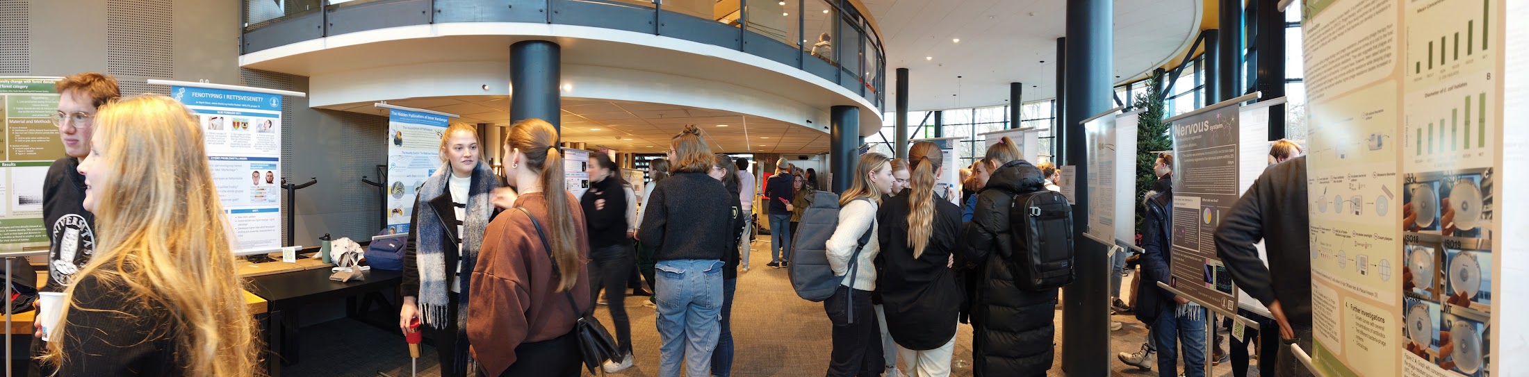 Students gathered at Vilvite for the poster symposium